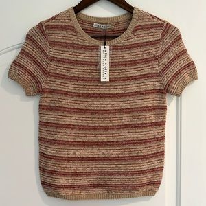 Short sleeve dusty, rose multi sweater